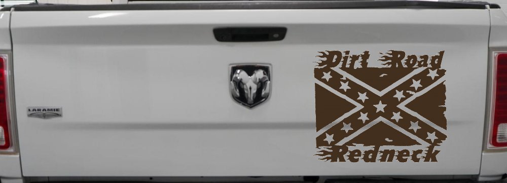 Dirt Road Redneck Rebel Flag Country Car or Truck Window Decal Sticker