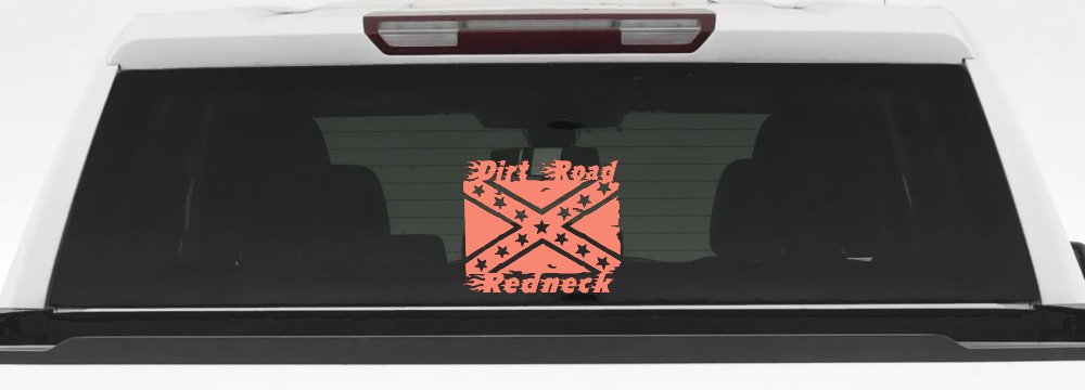 Dirt Road Redneck Rebel Flag Country Car or Truck Window Decal Sticker