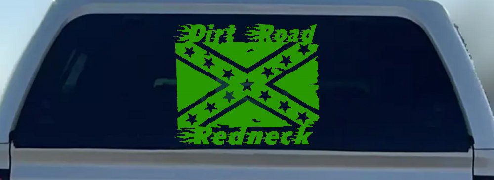 Dirt Road Redneck Rebel Flag Country Car or Truck Window Decal Sticker