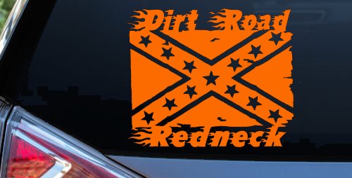 Dirt Road Redneck Rebel Flag Country Car or Truck Window Decal Sticker