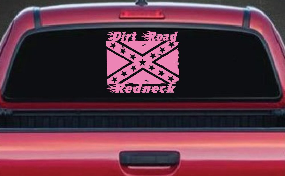 Dirt Road Redneck Rebel Flag Country Car or Truck Window Decal Sticker
