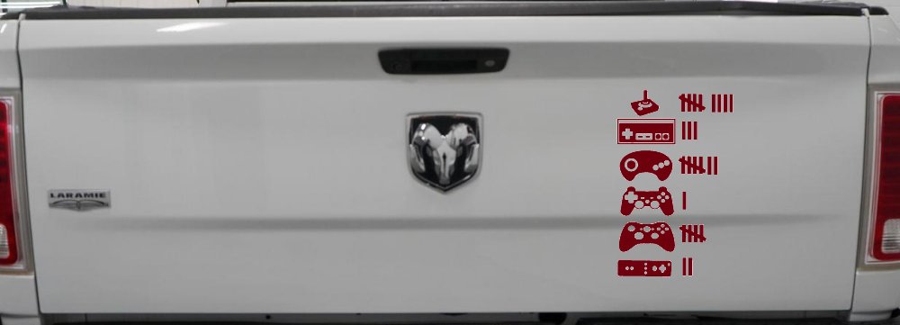 Video Game Controller Keeping Count Funny Car or Truck Window Vinyl Decal Sticker (Burgundy)