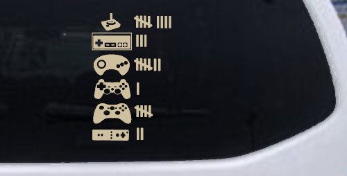 Video Game Controller Keeping Count Funny Car or Truck Window Decal Sticker (Desert Sand)