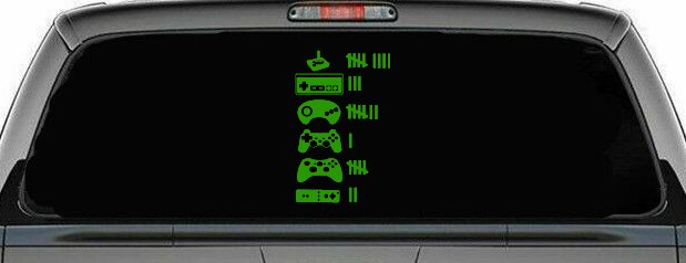 Video Game Controller Keeping Count Funny Car or Truck Window Decal Sticker
