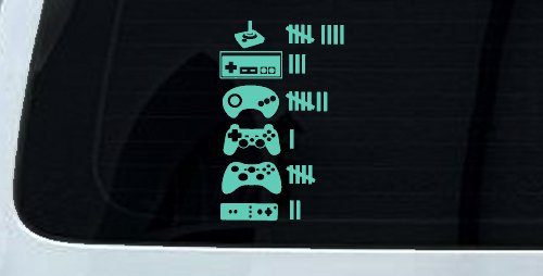 Video Game Controller Keeping Count Funny Car or Truck Window Decal Sticker (Mint)