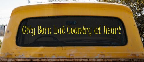 City Born But Country At Heart Car or Truck Window Decal Sticker