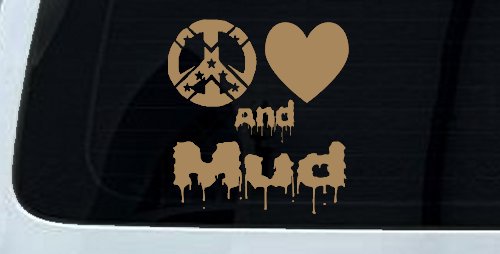 Peace Love And Mud Off Road Car or Truck Window Decal Sticker