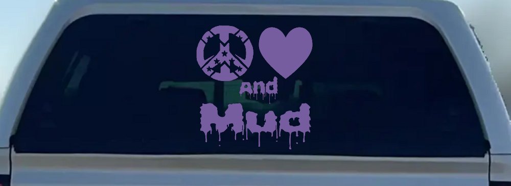 Peace Love And Mud Off Road Car or Truck Window Decal Sticker