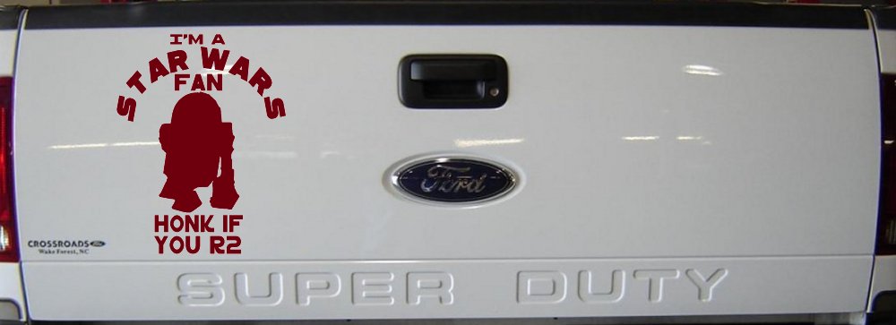 I'm a Star Wars Fan Honk If You R2 Sci Fi Car or Truck Window Vinyl Decal Sticker (Burgundy)