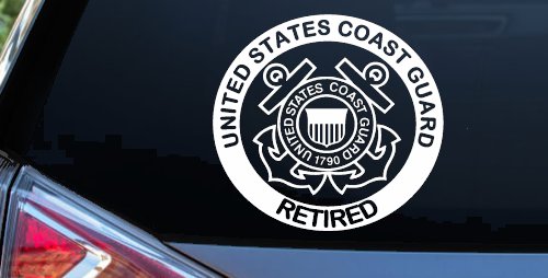 United States Coast Guard Retired Military Car or Truck Window Decal Sticker