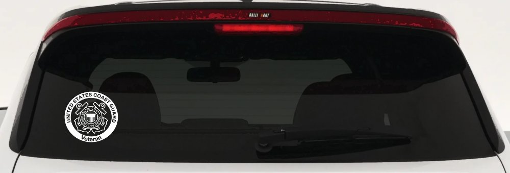 United States Coast Guard Veteran Military Car or Truck Window Vinyl Decal Sticker (White)