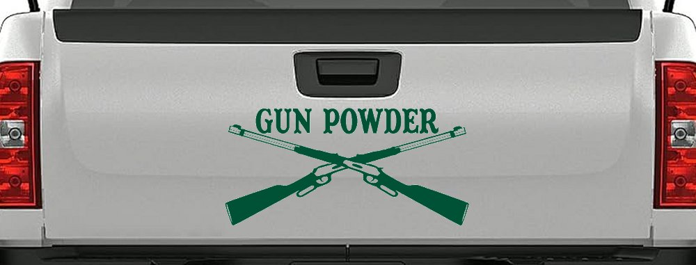 Gun Powder Hunting Car or Truck Window Vinyl Decal Sticker (Dark Green)