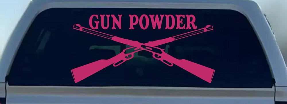 Gun Powder Hunting Car or Truck Window Vinyl Decal Sticker (Hot Pink)