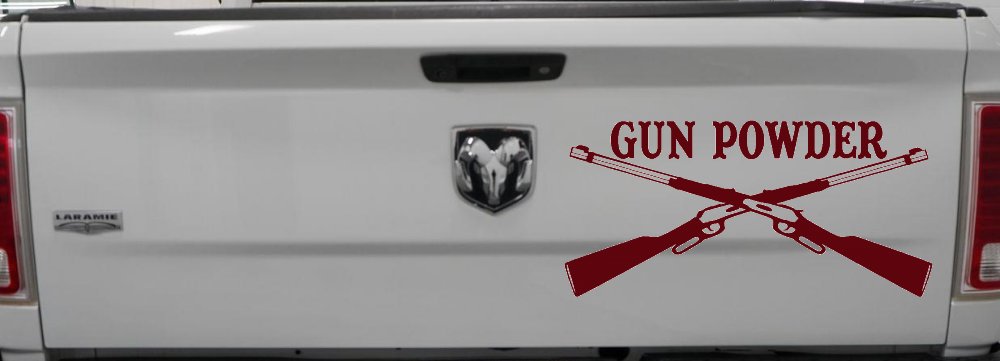 Gun Powder Hunting Car or Truck Window Decal Sticker (Purple Red)