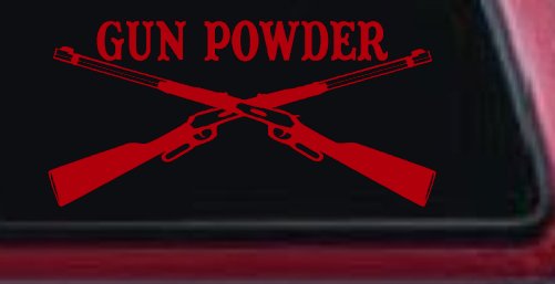 Gun Powder Hunting Car or Truck Window Decal Sticker (Red)