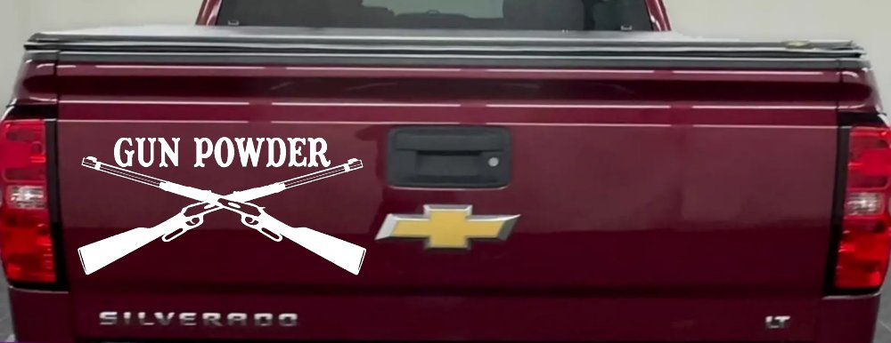 Gun Powder Hunting Car or Truck Window Decal Sticker (White)
