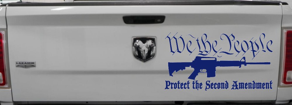We The People Protect The Second Amendment AR15 Gun 2nd Amendment Car or Truck Window Decal Sticker (Navy)