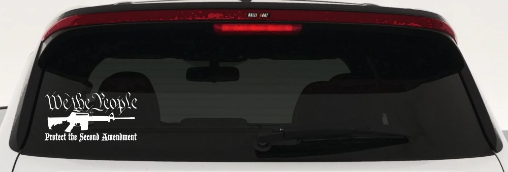 We The People Protect The Second Amendment AR15 Gun 2nd Amendment Car or Truck Window Decal Sticker (White)