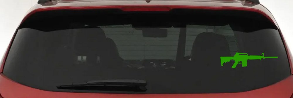 AR 15 AR15 M 16 M16 Rifle Gun Military Car or Truck Window Decal Sticker (Lime)