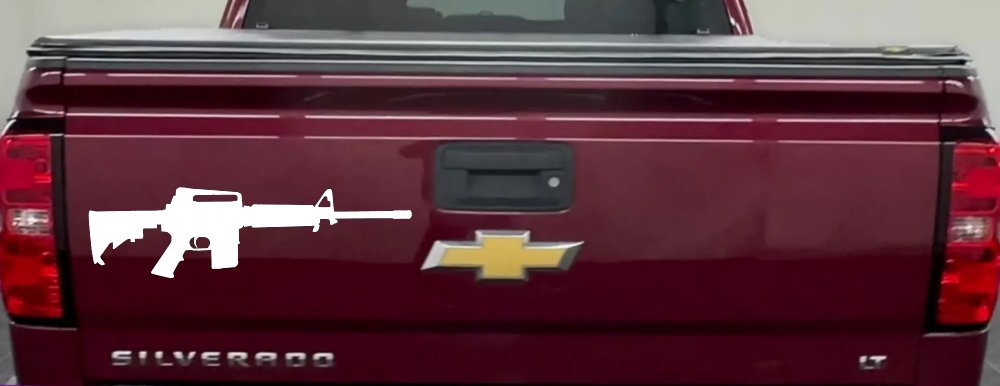 AR 15 AR15 M 16 M16 Rifle Gun Military Car or Truck Window Decal Sticker