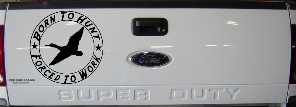 Born To Hunt Forced To Work Duck Hunting Car or Truck Window Decal Sticker (Black)