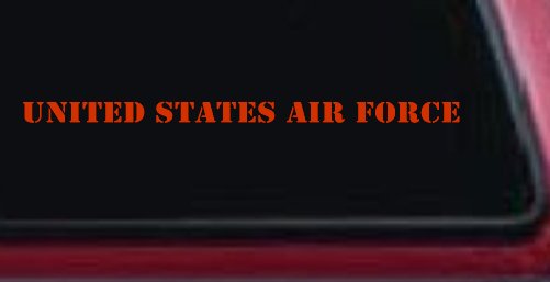 United States Air Force  Military Car or Truck Window Decal Sticker (Orange Red)