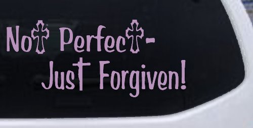 Not Perfect Just Forgiven Christian Car or Truck Window Decal Sticker (Lilac)