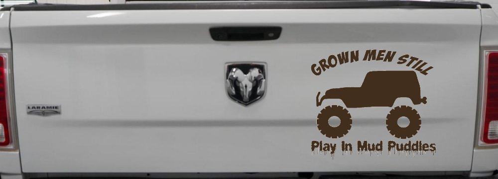 Grown Men Still Play In The Mud Jeep Off Road Car or Truck Window Decal Sticker