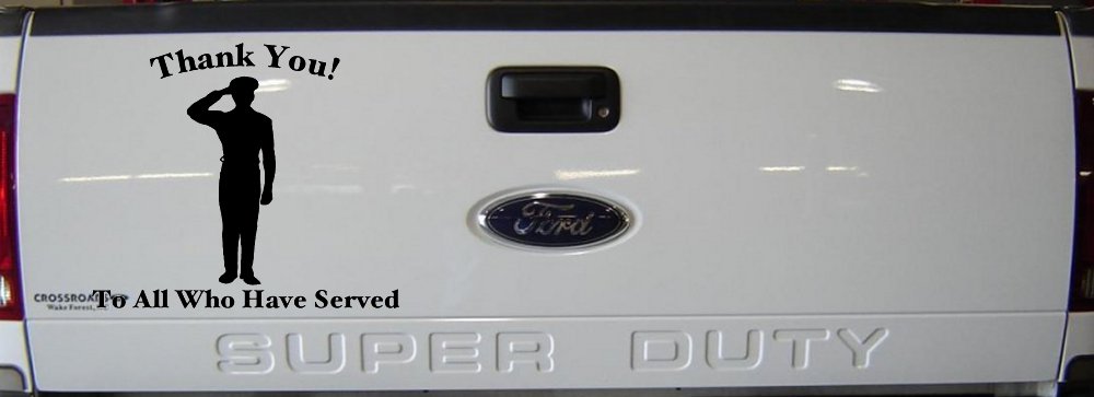 Thank you To All Who Have Served Military Car or Truck Window Decal Sticker (Black)
