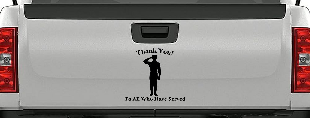 Thank you To All Who Have Served Military Car or Truck Window Decal Sticker (Matte Black)