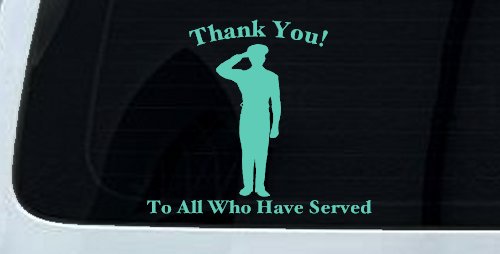 Thank you To All Who Have Served Military Car or Truck Window Decal Sticker (Mint)