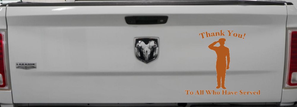 Thank you To All Who Have Served Military Car or Truck Window Decal Sticker (Nut Brown)