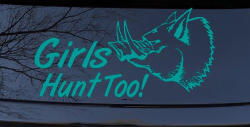 Girls Hunt Too Hog Hunting Car or Truck Window Decal Sticker
