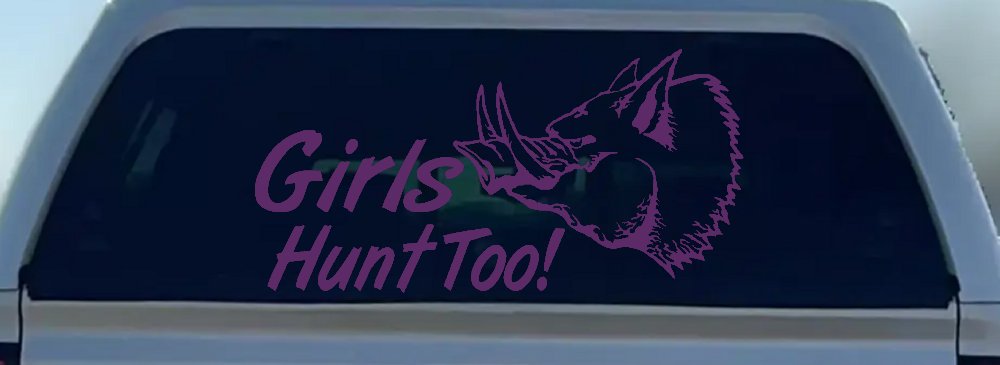 Girls Hunt Too Hog Hunting Car or Truck Window Decal Sticker