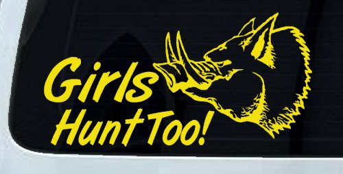 Girls Hunt Too Hog Hunting Car or Truck Window Decal Sticker