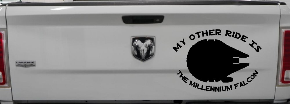 My Other Ride Is The Millennium Falcon Funny Car or Truck Window Decal Sticker (Black)