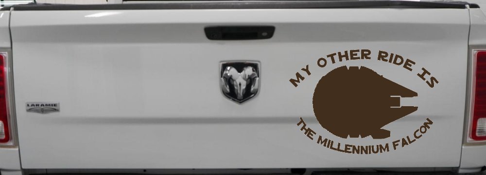 My Other Ride Is The Millennium Falcon Funny Car or Truck Window Decal Sticker
