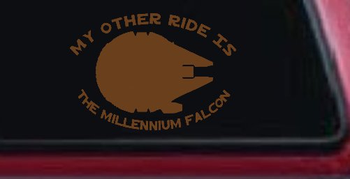 My Other Ride Is The Millennium Falcon Funny Car or Truck Window Decal Sticker