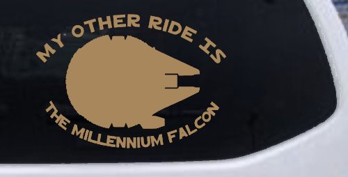 My Other Ride Is The Millennium Falcon Funny Car or Truck Window Decal Sticker (Light Brown)
