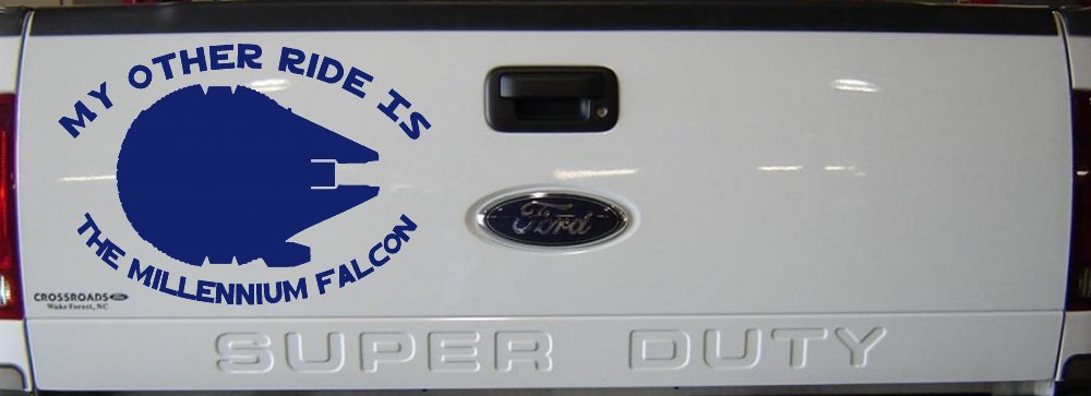 My Other Ride Is The Millennium Falcon Funny Car or Truck Window Decal Sticker
