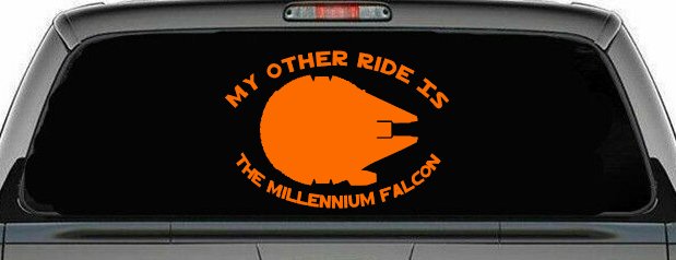 My Other Ride Is The Millennium Falcon Funny Car or Truck Window Decal Sticker