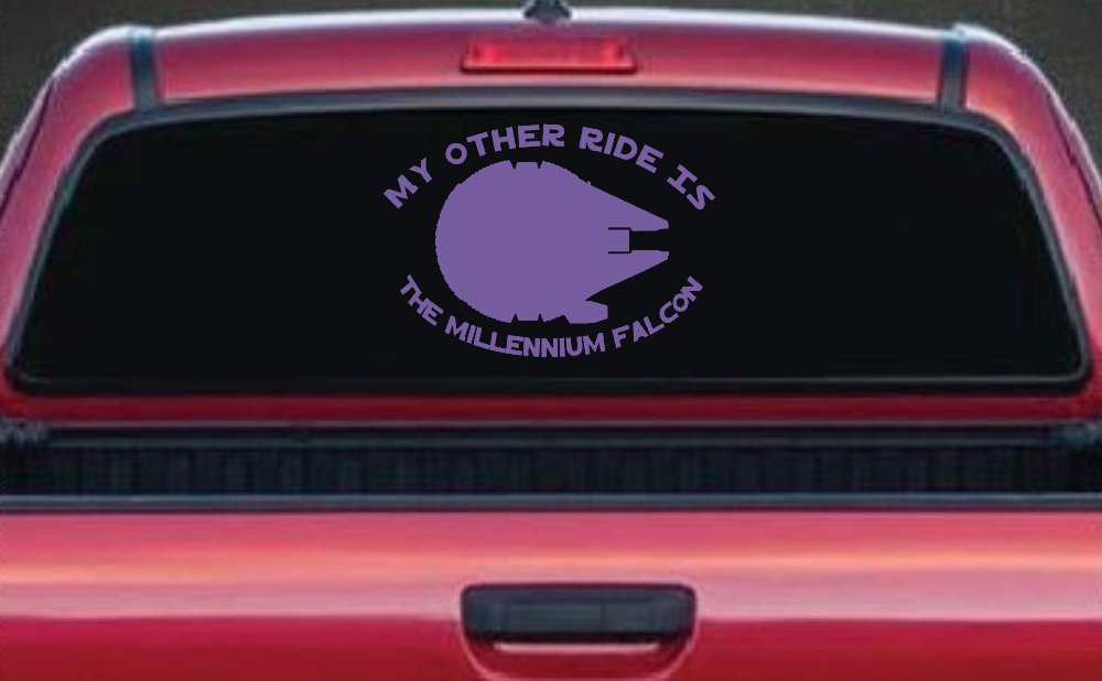 My Other Ride Is The Millennium Falcon Funny Car or Truck Window Decal Sticker (Purple)