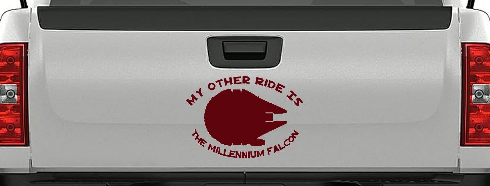 My Other Ride Is The Millennium Falcon Funny Car or Truck Window Decal Sticker (Purple Red)