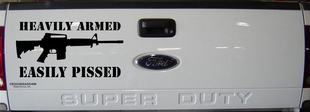 Heavily Armed Easily Pissed AR15 AR 15 Military 2nd Amendment Car or Truck Window Decal Sticker