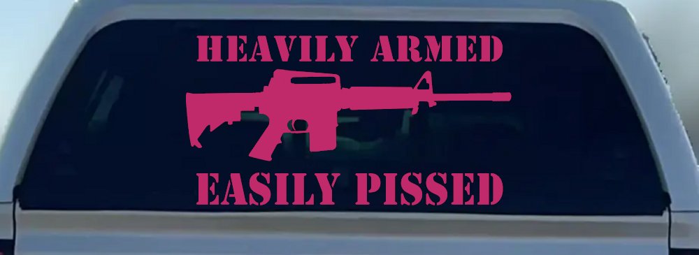 Heavily Armed Easily Pissed AR15 AR 15 Military 2nd Amendment Car or Truck Window Decal Sticker