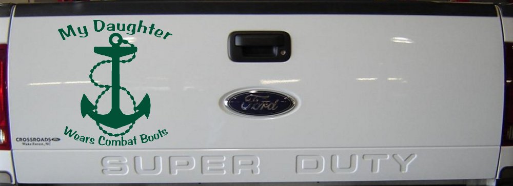 My Daughter Wears Combat Boots Navy Anchor Military Car or Truck Window Vinyl Decal Sticker (Dark Green)