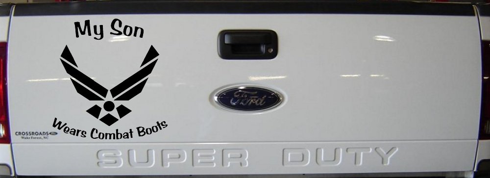 My Son Wears Combat Boots Air Force Military Car or Truck Window Vinyl Decal Sticker (Black)