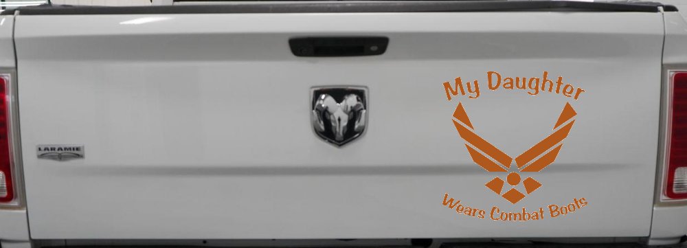 My Daughter Wears Combat Boots Air Force Military Car or Truck Window Decal Sticker (Nut Brown)