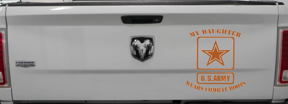 My Daughter Wears Combat Boots Army Military Car or Truck Window Decal Sticker