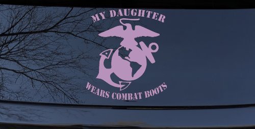 My Daughter Wears Combat Boots Marines Military Car or Truck Window Decal Sticker (Lilac)